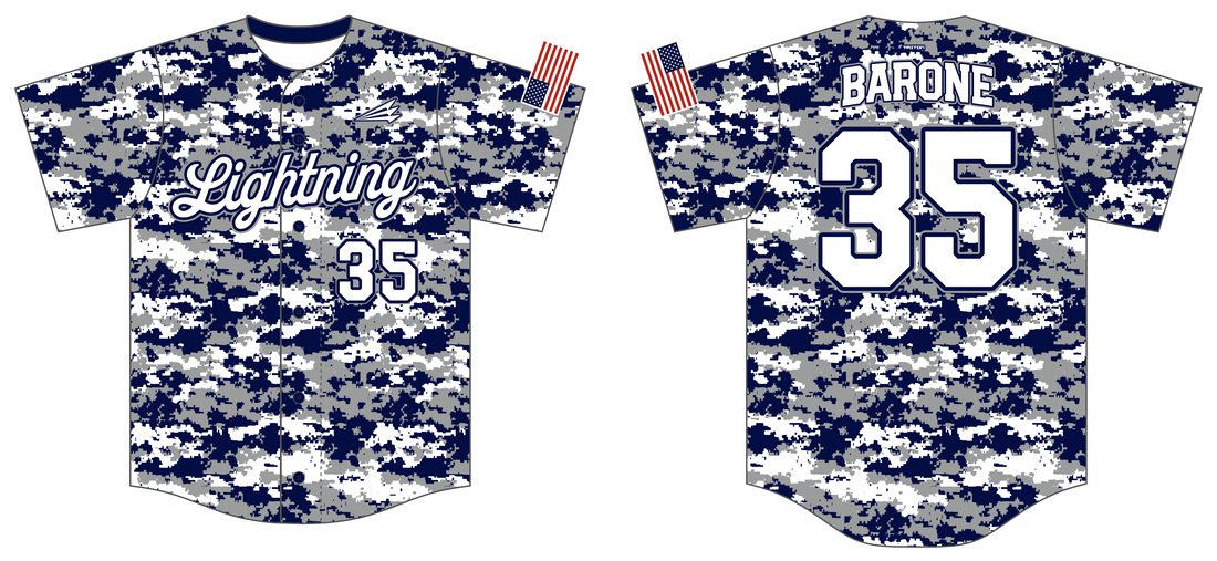 Poughkeepsie Lightning 10U Custom Camo Baseball Jerseys